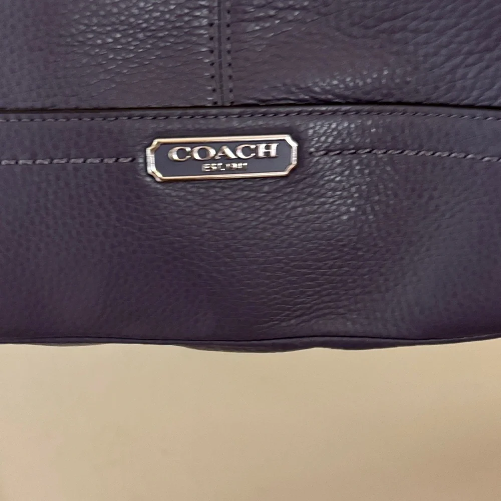Coach Carrie Purple/Gray Leather Shoulder Bag. NWT - Picture 2 of 10